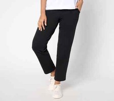 Denim  Co. Petite EasyWear French Terry Pant-Black-Petite Small A671464