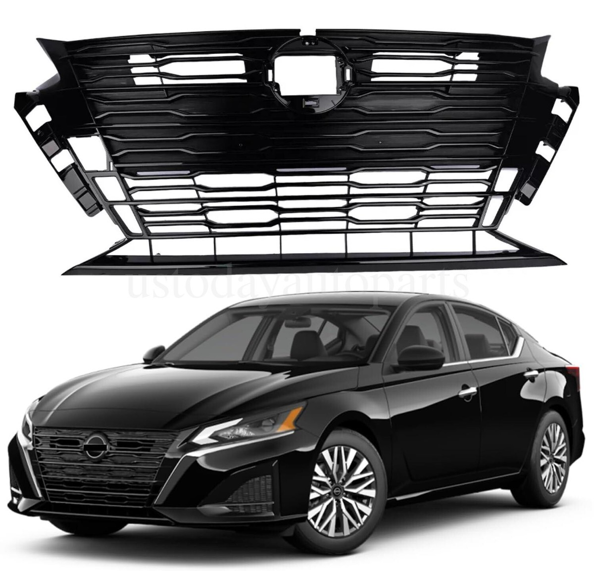 Front Bumper Upper Grill For 2023-2024 Nissan Altima SL SV Black