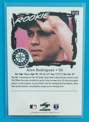 1995 Score Rookie #312 Alex Rodriguez Seattle Mariners Baseball