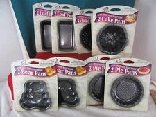 Huge Lot of Baking Pans 18 Total - Bear, Loaf, Cake, Bundt, and Pie Pans NEW