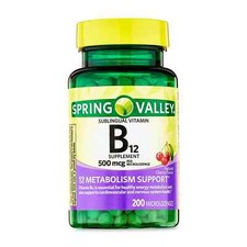 Spring Valley Sublingual Vitamin B12 500 Mcg Microlozenges - 200 Count