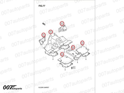 Carpet Felt SUZUKI SAMURAI 80'-95' for Left Hand Drive-Set of 4+
