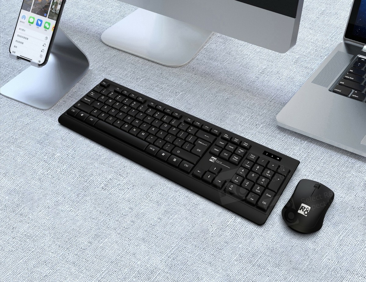 2.4GHz Wireless Keyboard and Mouse Combo Set Full Size For PC 