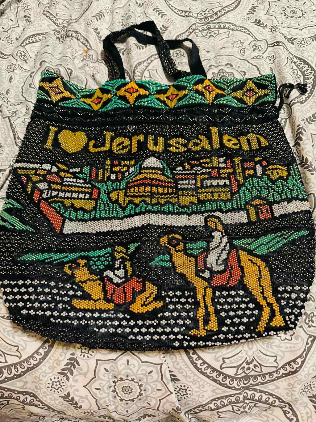 Beaded drawstring bag from Jerusalem - image 1