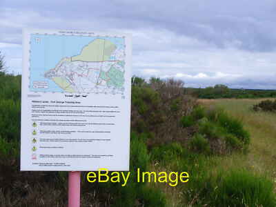 Photo 12x8 Fort George Training Area Map board at the edge of the coastal  c2011
