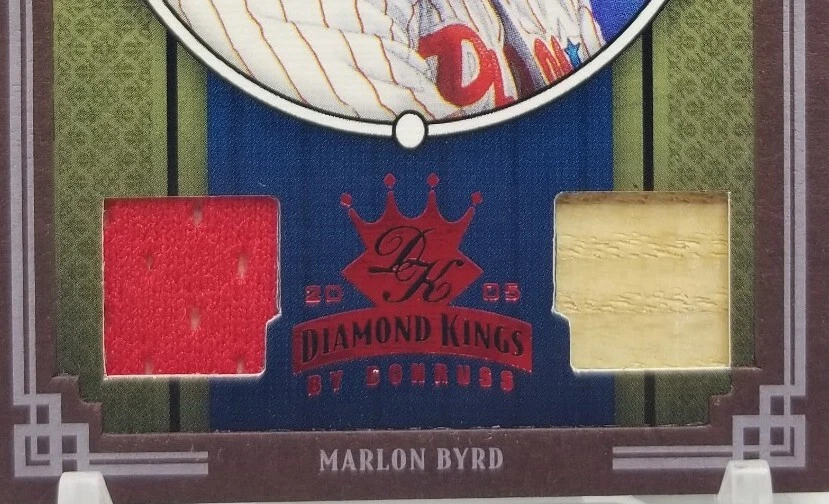 2005 Donruss Diamond Kings MARLON BYRD Crowning Moment Red Jersey Bat Relic /200 - Image 3 of 4