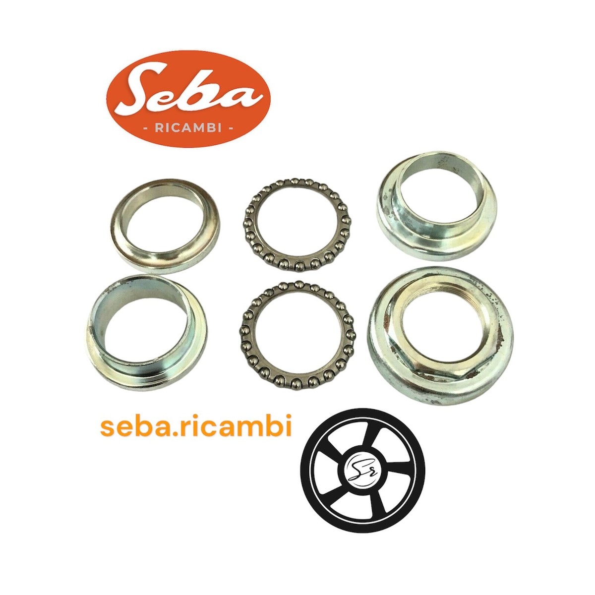 SERIE KIT SET PEZZI CALOTTE STERZO MANUBRIO CROMATO PIAGGIO CIAO TUTTI