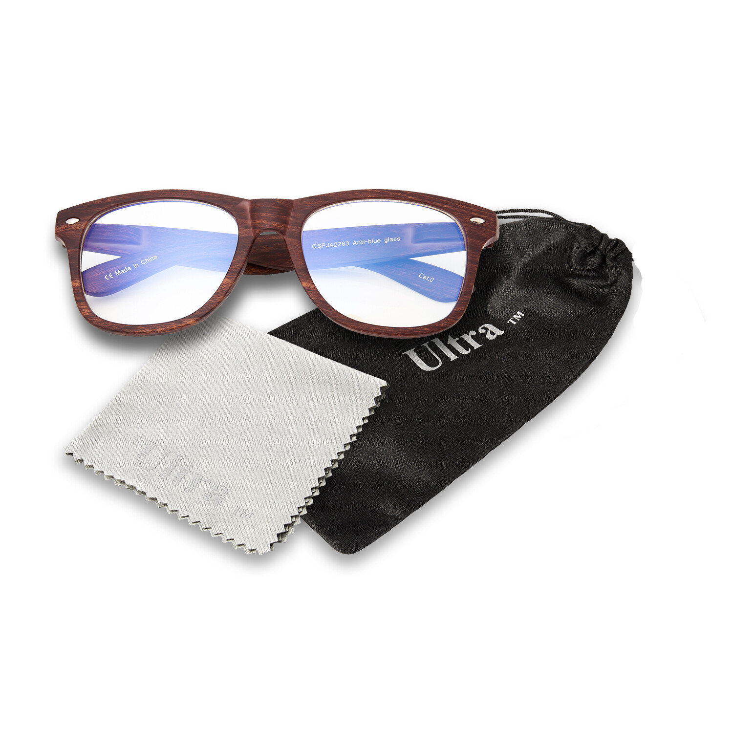 Unisex Wooden Frame Anti Blue Light Glasses for Computer Gaming and Screen Protection