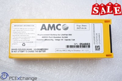 AMCO Replacement Battery for LifePak 500 Exp. Date 2027-01-26