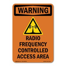 OSHA WARNING Sign - Radio Frequency Controlled With Symbol| �Made in the USA