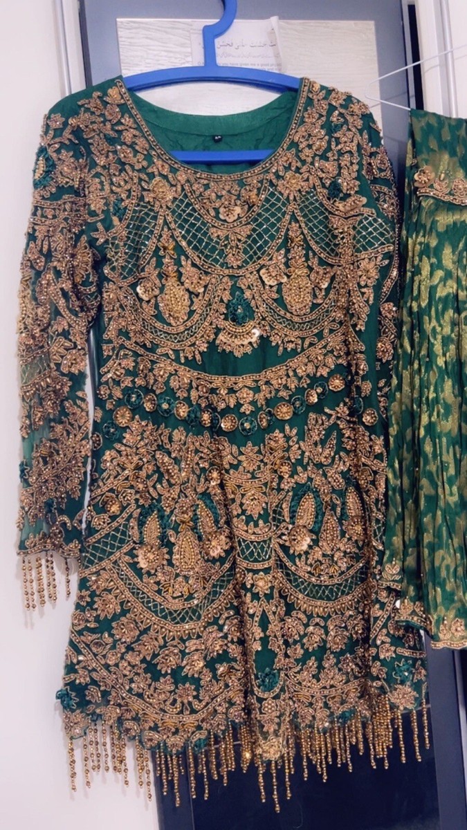 Pakistani indian party dress Peplum Sharara Size Large UK