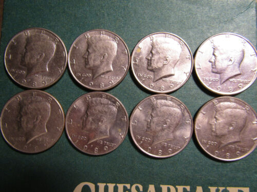 1989 set of 8 P Kennedy Half Dollar 50 cent coin in excellent condition. - Picture 1 of 2