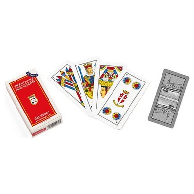 Playing Cards Trevisane by Negro Plastic Coated, Model 15205, for Games