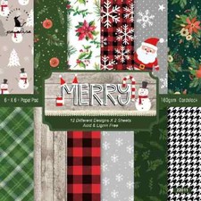 Christmas Santa Snowman Snowflakes Plaid Scrapbook Card Journal Paper Craft