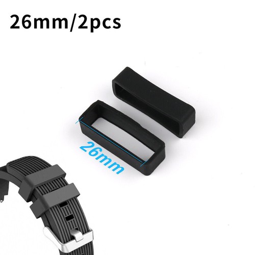 20X Black Silicone Rubber Watch Strap Band Keeper Holder Hoop Loop Ring Retainer - Picture 3 of 11