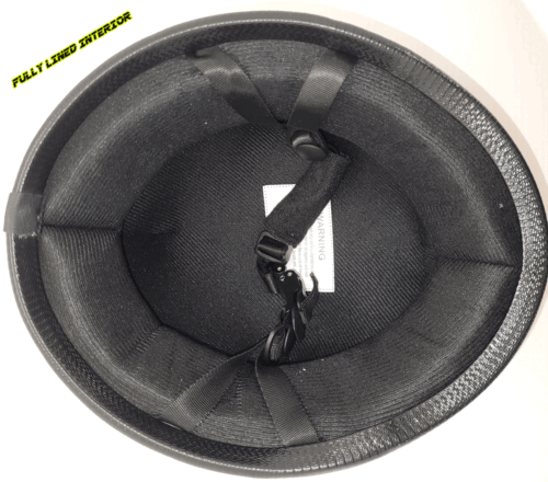 CASCO ALEMÁN PLANO NEGRO BAJO PERFIL MOTOCICLISTA MOTO NOVEDAD CASCO - Imagen 4 de 5