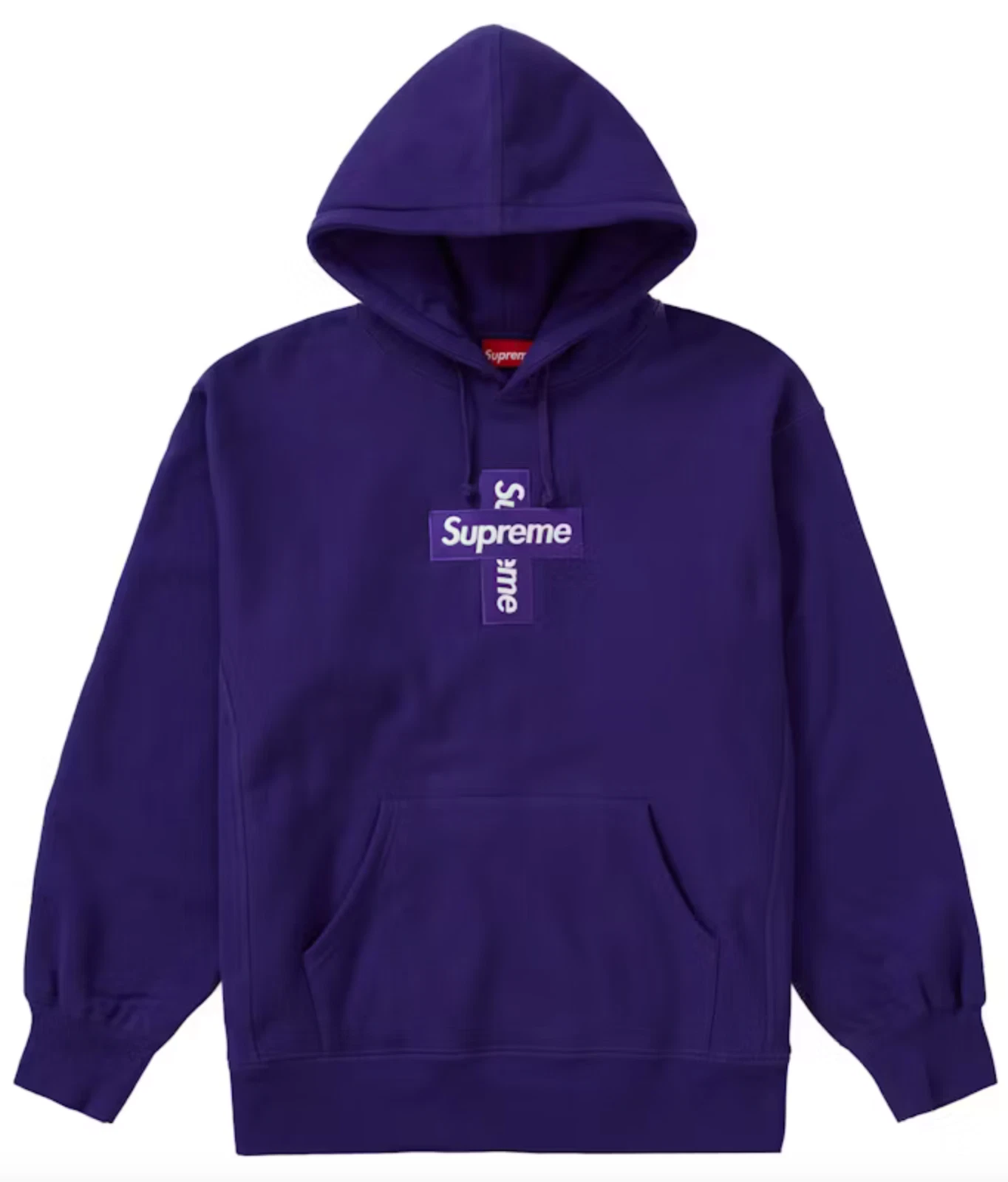 Sweat à capuche violet logo Supreme Cross Box taille L FW20 neuf