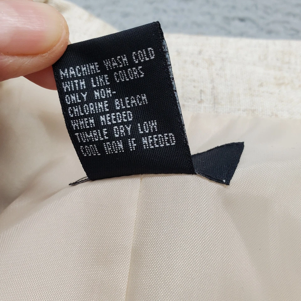 Chaqueta Blazer RQT Mujer 16 Tostado Lino Forrada Manga Larga Sencillo Pecho 3 Botones Foto 4 de 4