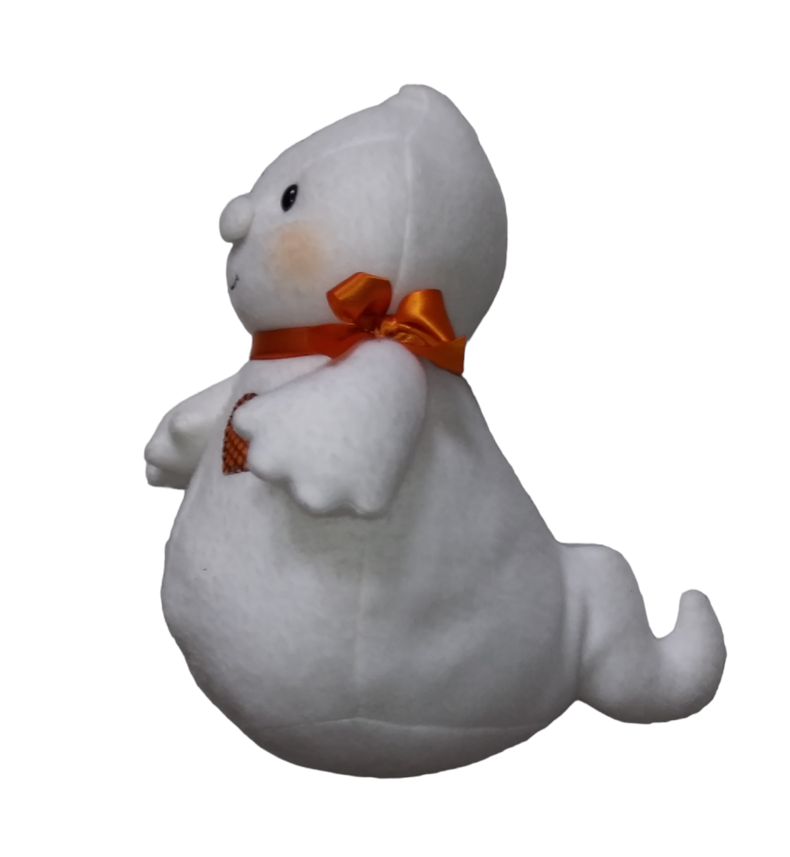 Hallmark Guy White Ghost Orange Plaid Heart Stuffed Plush with