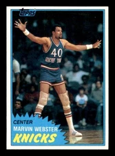 1981 Topps East Basketball #87 Marvin Webster NM *d2
