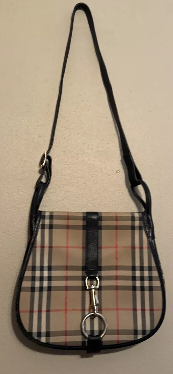 Burberry Haymarket Nova Check Black Aero Zipper Leather Strap