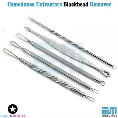 5er Set Mitesser Entferner Pickel Flecken Unreinheiten Gesichtshaut Reiniger Beauty Tools