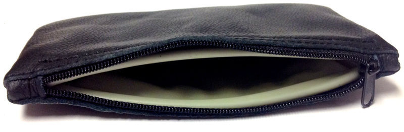 leather tobacco pouch with zipper Black Leather Full Size Tobacco Pouch with Zipper Holds 2 oz Pipe Tobacco -  1168