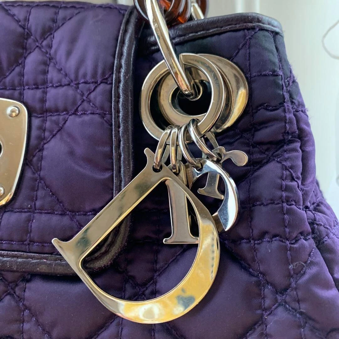 Sac Christian Dior Vintage Cannage sac à main violet 240527N expédié du Japon !!!