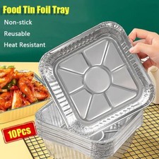 10Pcs 6/7/8 Inch Food Tin Foil Tray Non-stick Air Fryer Tray Aluminum Foil Box