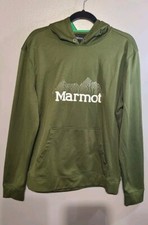 Marmot women's medium green pullover hoodie.  missing hoodie string, pictured 