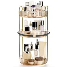 360 Rotating Makeup Organizer 3 Tiers Plastic Bathroom Spinning Holder Rack Roun