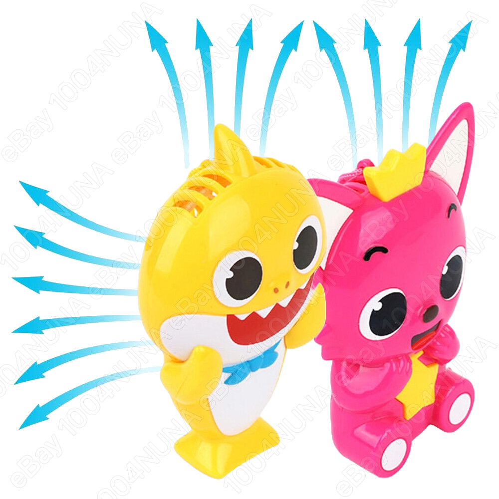 Pinkfong Baby Shark Necklace Mini Fan Toy Hand Portable for Kids