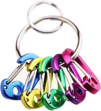 ABCOOL 7PCS Keychain Keyring Clips Mini Carabiner - 1 Inch Micro Tiny Small Fixe