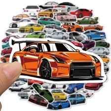 50 Cartoon JDM Car Graffiti Sports Car Decorative Waterproof Stickers