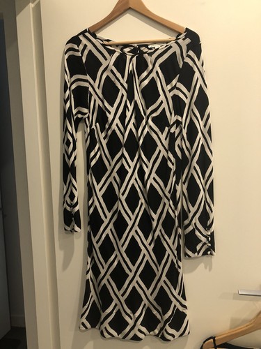 Long Sleeve 100% Silk Dress Size 