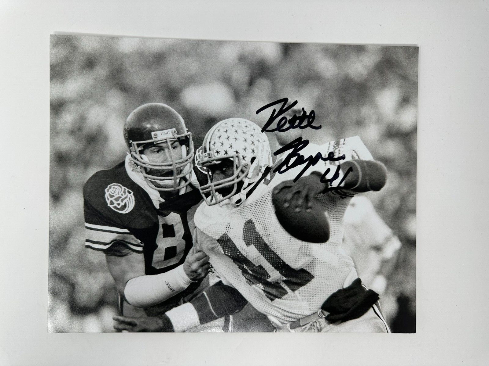 Ohio State Buckeyes Keith Byars #41 Autographed 8x10 B&W Photo COA