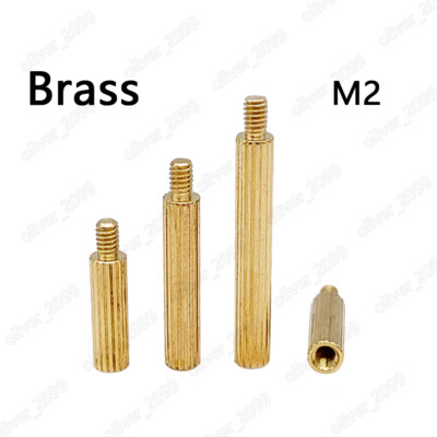 M2 Male-Female Brass Knurled Pillar Round Standoff Support Spacer Pillar