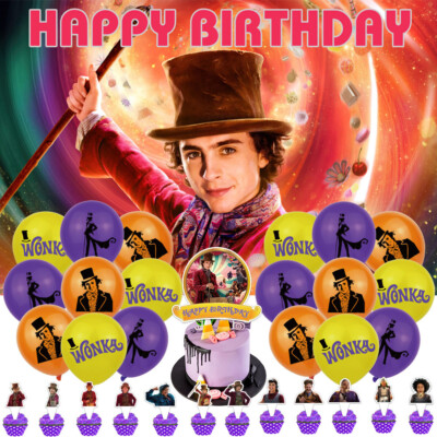 Wonka Party Supplies Birthday Decorations Set Balloons Banner Cake Toppers