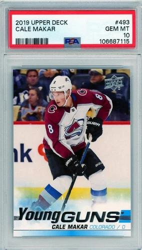 2019-20 Upper Deck Young Guns Cale Makar PSA 10 GEM MINT RC #493