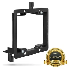 Fosmon 2 Gang Low Voltage Easy Install Flush Mount Mounting Bracket Plate Black