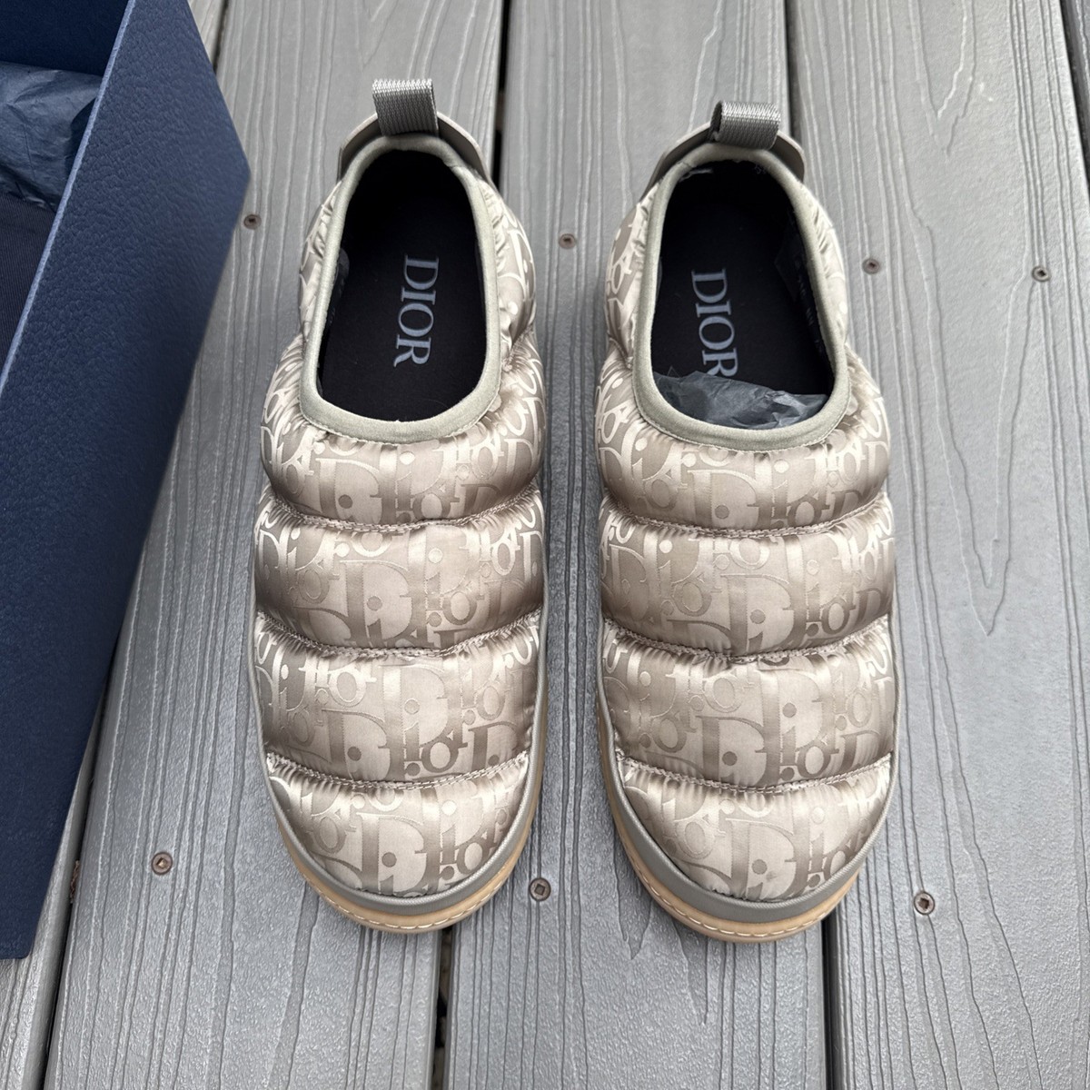 Size 10 - Dior Snow Slipper Quilted Puffer Dior Oblique - Beige | eBay