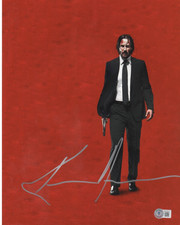 Keanu Reeves Signed 11x14 Photo John Wick Authentic Autograph Beckett LOA