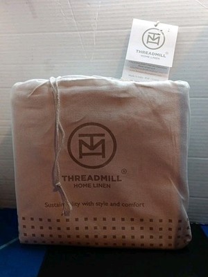 Threadmill 100% Cotton Sheets for Queen Size Bed - 600 Thread Count Beige