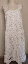 Vintage Barbizon Nightgown Sz S White Floral Cotton Lace Cottagecore Grannycore