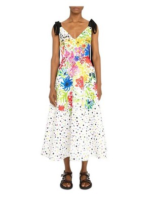 CHRISTOPHER KANE Womens White Lined Tie Straps Sleeveless Midi Dress 8