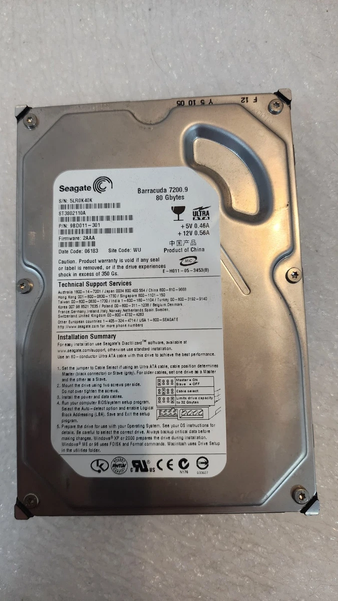 Seagate 80 GB Internal Hard Disk Drives for sale | eBay