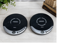 Jensen CD-60 Portable CD Player Lot of 2 Silver Black AS-IS Untested Read