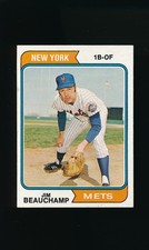 1974 Topps #424 Jim Beauchamp * 1st Base-Outfield * New York Mets * NM *