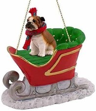 Conversation Concepts Bull Dog Sleigh Dog Holiday Ornament