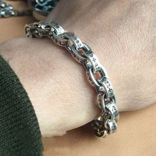 Vintage handmade silver cross letter bracelet--